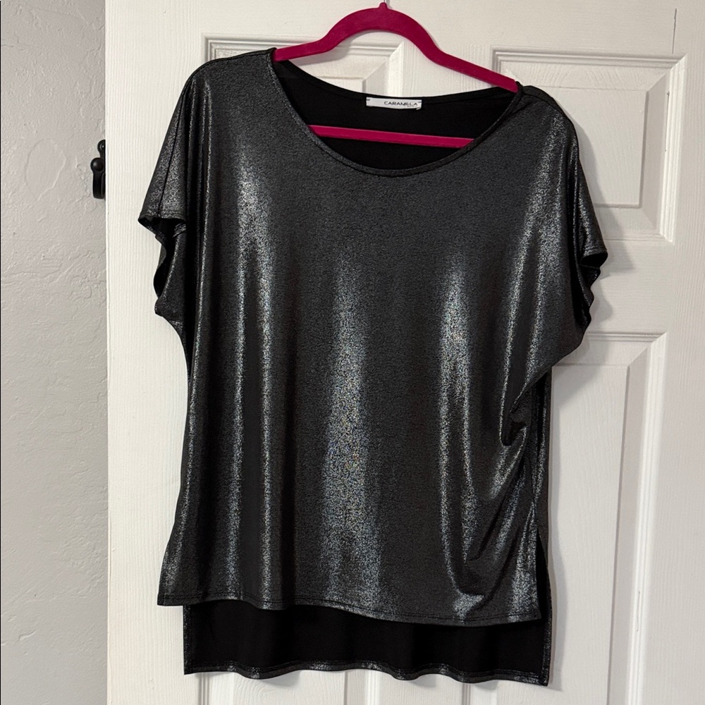 Caramela Shimmering Charcoal Blouse